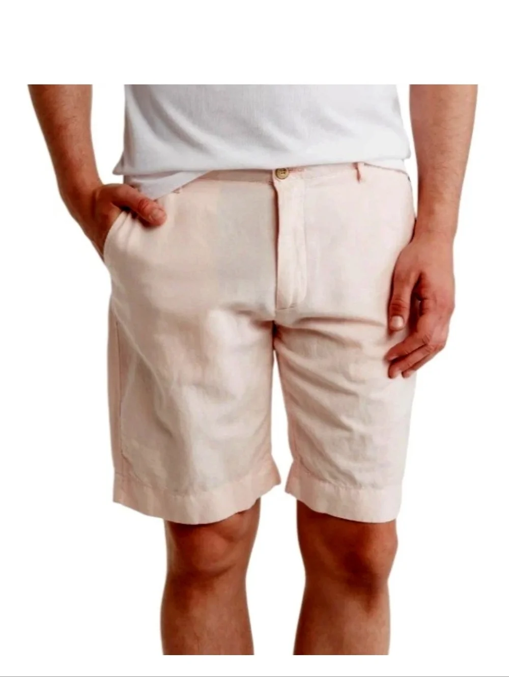Faherty Mens Shorts Size 40 Pink Malibu Linen Cotton Blend Chino Four Pocket New